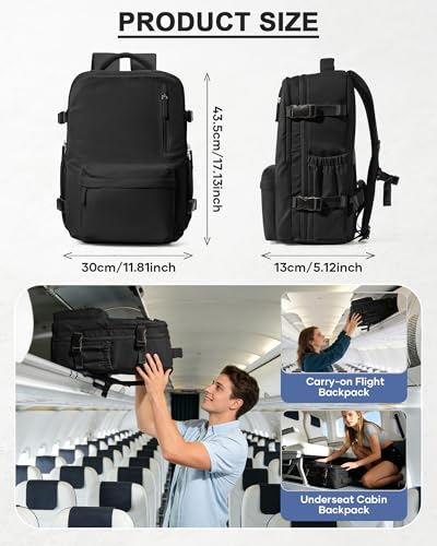 WONHOX Vacuum Seal Backpack for Travel with Air Pump Compression Daypack Personal Item Carry on Flight Approved Vacpack Laptop Space Saver Bags Storage with Vacuum System Travel Bag Women Men Black - color: A4-black
