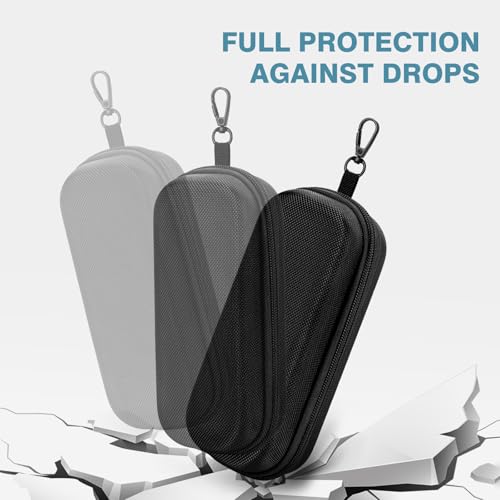 MoKo Double Eyeglass Case, Hard Shell Dual Glasses Case, Travel Sunglass Organizer with Zipper, Eyeglasses Storage Box - color: Black-rectangular