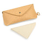 Straw Sunglasses Case Hard Shell Glasses Eyeglass Travel Pouch Women Men Eyewear Organizer Holder with Clip - style: Straw
