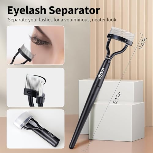 MSQ Eyebrow Brush and Comb Folding Eyelash Brush Eyelash Separator Eye Brow Comb & Spoolie Brush Professional Mascara Brushes Eye Makeup Tools Set 4PCS - size: 4 PCS