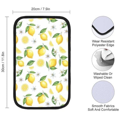 Car Armrest Box Pad Yellow Fruits Green Leaves Lemon Floral, Universal Style Waterproof Center Console Cover, Arm Rest Cushion Pads for SUV, Truck - color: Picture (76)