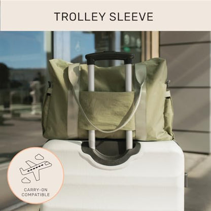 Jadyn Austin Carry-On Travel Duffel Bag for Women, 18” Weekender Bag with Laptop Sleeve, Durable Material, and Trolley Sleeve, Ideal for Work, Gym, and Overnight Trips (Dusty Green) - color: Dusty Green