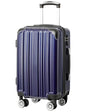 Coolife Luggage, Suitcase with Durable and Lightweight, Checked Luggage with PC+ABS Hardshell, Dual Spinner Wheels, TSA Lock, and YKK Zipper(navy new, M(24in)) - color: navy new, size: M(24in)