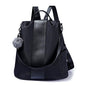 PINCNEL Women Backpack Purse Waterproof Nylon Anti-theft Rucksack Lightweight Shoulder Bag - color: Black, size: Medium