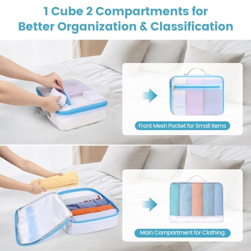 Cambond Mesh Packing Cubes for Travel Women - Lightweight Travel Bags Luggage Packing Organizer Travel Cubes for Suitcase with Handle