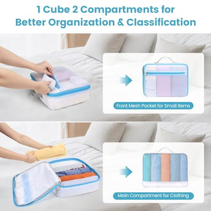 Cambond Mesh Packing Cubes for Travel Women - Lightweight Travel Bags Luggage Packing Organizer Travel Cubes for Suitcase with Handle