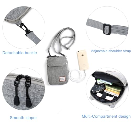 SEAFEW Mini Crossbody Bag Shoulder Bag for Men, Small Messenger Satchel Bag for Women - color: Grey