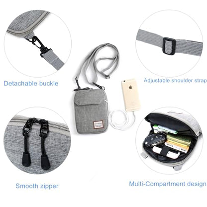 SEAFEW Mini Crossbody Bag Shoulder Bag for Men, Small Messenger Satchel Bag for Women - color: Grey