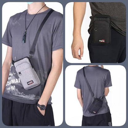 Travel Cell Phone Pouch Belt Pouch, Phone Holster Crossbody Bag with Shoulder Strap for iPhone Case Holder for Hand with Neck Lanyard Smartphone Walking Passport Wallet | with Shoulder Strap - color: Single layer black