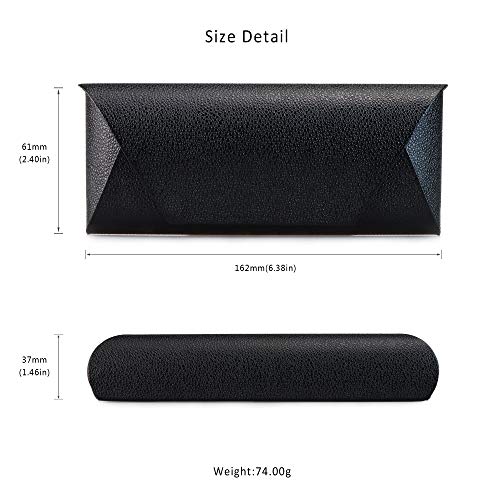 LifeArt Eyeglass Case Hard Shell, Portable Sunglass Case, Fashionable PU Leather Eyeglass Case, Lightweight - color: A_638_black