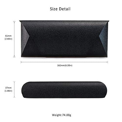 LifeArt Eyeglass Case Hard Shell, Portable Sunglass Case, Fashionable PU Leather Eyeglass Case, Lightweight - color: A_638_black