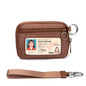 Keychain Wallet Mini Zip Around Wristlet Wallets for Women Detachable Wristlet Portable Coin Purse Small Wallets Brown - color: Light Brown