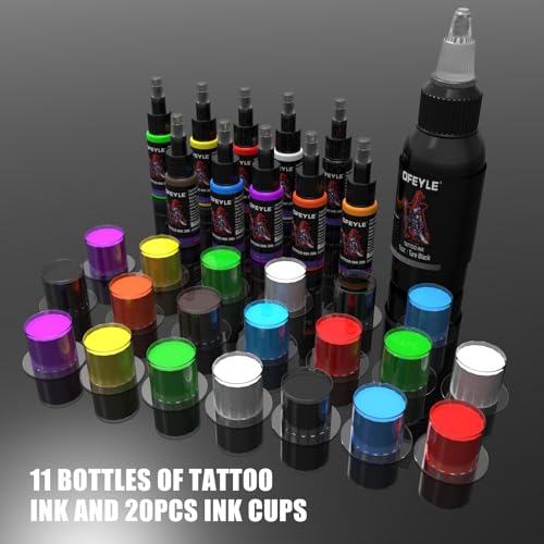 Tattoo Kit, Wireless Tattoo Gun Kit with LED Display 1600mAh Battery Rotary Tattoo Machine Kit for Beginners Complete Set with 10PCS Cartridge Needles, Ink Set, Transfer Gel and Transfer Papers