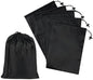 Drawstring Bag with Toggle - Nylon Cinch and Ditty Pouch - Six Pack (Black, 8 x 11 Inch, Set of 6) - color: Black, size: 8 x 11 Inch