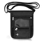 WALNEW Passport Holder Neck Pouch Travel Wallet for Women and Men, RFID Blocking Security Slim Traveling Wallet with Around Neck Lanyard Strap, Black - color: Black