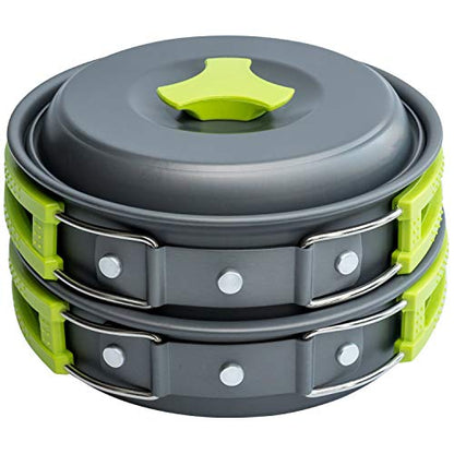 MalloMe Camping Cookware Mess Kit for Backpacking Gear – Camping Cooking Set - Camping Pots and Pans Set - Backpacking Stove/Portable Stove Compatible - Camp Kitchen Equipment Accessories Pot - style: 3 Liter Pot