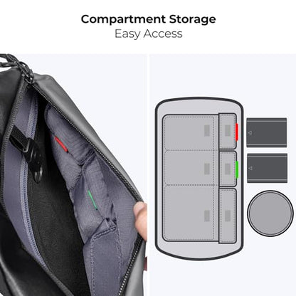 K&F CONCEPT Camera Sling Bag Crossbody Bag Waterproof Camera Shoulder Backpack DSLR/SLR/Mirrorless Camera Case - color: 01 Available Black Medium