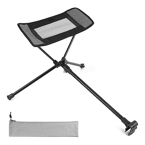 Universal Folding Camping Chair Foot Rest Ottoman Portable Recliner Lazy Retractable Footstool Leg Rest Chair for Hiking Fishing Beach (Gray)
