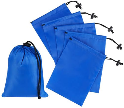 PALTERWEAR Drawstring Bag with Toggle - Nylon Cinch and Ditty Pouch Six-Pack (Blue, 5 x 7 Inch, Set of 6) - color: Blue, size: 5 x 7 Inch