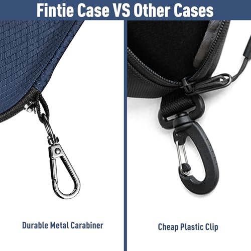 FINTIE Sunglasses Case, Hard EVA Shell Shockproof Sport Glasses Case with Metal Carabiner Travel Zipper Eyeglasses Holder - color: Dark Blue
