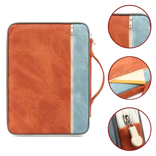 Lanola A4 Document Bags Portfolio Waterproof Business File Holder Travel Gear Organizer Electronics Accessories Bag - color: Grey and Light Blue