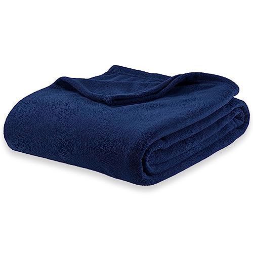 Berkshire Blanket Microfleece Throw Size Bed Throw Blanket Navy, Lightweight Soft Breathable Plush Micro Fleece Throw Blanket for Travel, Bed and Couch, 50x60 Inches - color: Navy, size: Throw/Throw XL