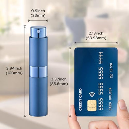 LISAPACK 8ML Atomizer Perfume Spray Bottle for Travel (3 PCS) Empty Cologne Dispenser, Portable Sprayer (Blue) - color: 3 Blue