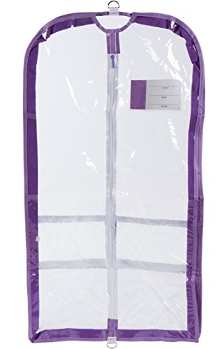 Danz N Motion Clear Garment Bag with ID Pocket (Lavender) - color: Lavender