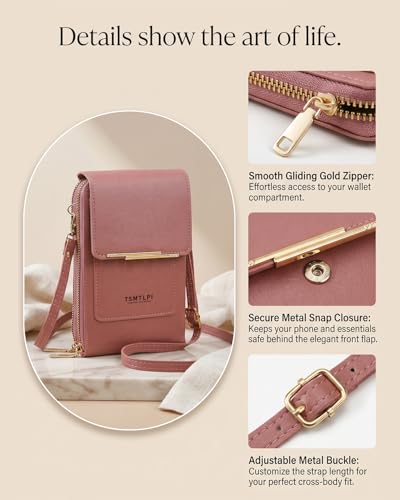 2026 Small Touchscreen Phone Crossbody Bag for Women,Anti-Theft Leather Messenger Bag Rfid Block Mobile Phone Purse - color: Blue