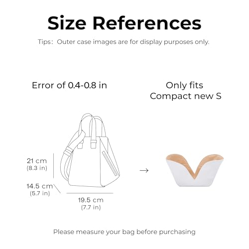 Purse Organizer Insert for LOEWE Compact New S Handbag,Custom Fit Inside Premium Vanile Lightweight WaterResistant Tote Bag Insert Accessories - color: Vanile, size: Fits-Compact New S