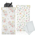 Glasses Case Soft, Eyeglass Cases for Women Portable Squeeze Top PU Leather 2 Pack Glasses Pouch with Cleaning Cloth - color: 2pcs Flower Print