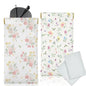 Glasses Case Soft, Eyeglass Cases for Women Portable Squeeze Top PU Leather 2 Pack Glasses Pouch with Cleaning Cloth - color: 2pcs Flower Print