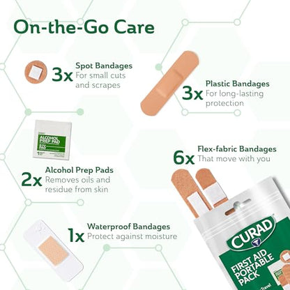 CURAD First Aid Portable, 15 - Count On-the-Go Essentials, (Pack of 48) - size: 15 Count (Pack of 48)
