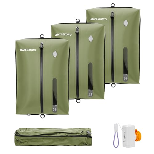 Upgraded Vacuum Bag for Travel, Professional IPX8 Waterproof Reusable Vacuum Compression Bags for Travel Suitcases, Durable Space Saver Bag - color: Green, size: 3 PC -With Pump