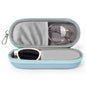 Double Eyeglasses Case, Dual Glasses Sunglasses Organizer with Zipper Closure, Eyewear Storage Box for Men Women Travel - color: Blue