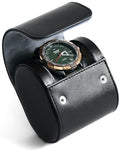 Watch Roll Travel Case for Men and Women with Suede Lining Watch Display Box Single Watch Storage and Organizer (Black) - color: 1 slot black