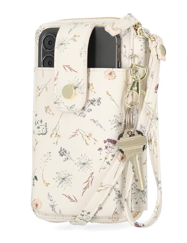Mundi Jacqui RFID Crossbody Wallet for Women, Vegan Leather Small Travel Handbag with Phone Holder, Compact Organizer with Card Slots and Removable Strap, Vacation Purse in Make A Wish - color: Make a Wish