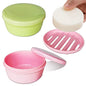 2 Pack Portable Round Soap Dishes, Plastic Soap Container with Lid Leak-Proof Drain Soap Box Holder Soap Container for Home Traveling Outdoor Hiking Camping Gym (Green + Pink) - color: Green+pink