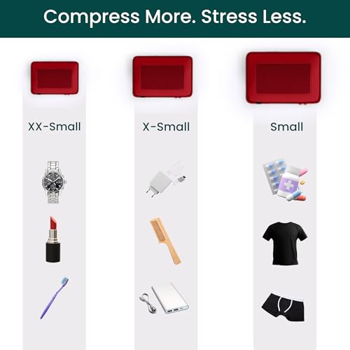 NOBL Travel Compressible Packing Cubes Set, 6 Pieces Travel Packing Organizers, Compression Luggage Cubes for Suitcases & Carry On, Space Saving - Cherry Red - color: Cherry Red