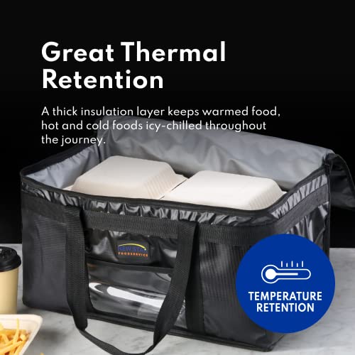 New Star Foodservice Commercial Insulated Food Delivery Bag, Half Size, 12 x 11.5 x 9.5 Inch, Black - size: 12" W x 11.5" H x 9.5" D