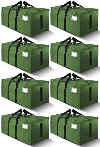 HOMESURE Supports 200lbs Heavy Duty Moving Bags - Strong Zipper & Wrap-Around Handles - Water-Resistant Storage Totes, Durable Alternative to Moving Boxes - 8 Pack - Olive Green - color: Olive Green