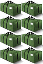 HOMESURE Supports 200lbs Heavy Duty Moving Bags - Strong Zipper & Wrap-Around Handles - Water-Resistant Storage Totes, Durable Alternative to Moving Boxes - 8 Pack - Olive Green - color: Olive Green