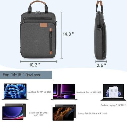 15 inch Laptop Sleeve Bag,Padded Protective Travel Carrying Case for New 15"/15.3" MacBook Air M5 M4 M3 M2 2026-2023,Dell XPS 15 Plus,15 Inch Surface Laptop 7/6/5/4/3,Galaxy Tab S9 Utra 14.6" - color: Grey, size: 15 Inch