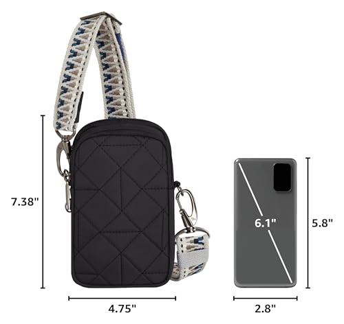 Travelon Anti-Theft Boho 2 Compartment Phone Crossbody - color: Black