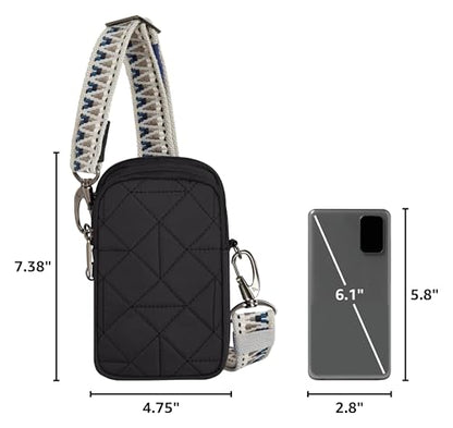 Travelon Anti-Theft Boho 2 Compartment Phone Crossbody - color: Black