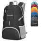 ZOMAKE Lightweight Packable Backpack 35L, Light Foldable Backpacks Water Resistant Collapsible Hiking Bag, Compact Folding Day Pack for Travel Camping(Black) - color: Black