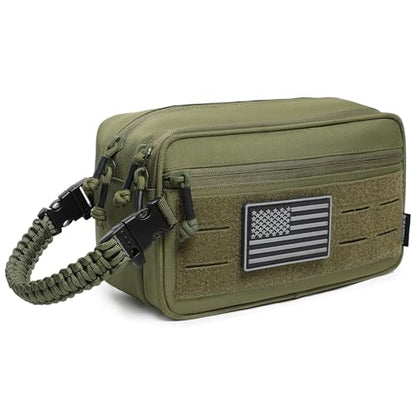 Tactical Toiletry Bag for Men Dry Wet Separate Dopp Kit Travel Hygiene Bag EDC Utility Tool Molle Pouch Mens Shaving Kit Travel shower Bags (OD Green) - color: OD Green
