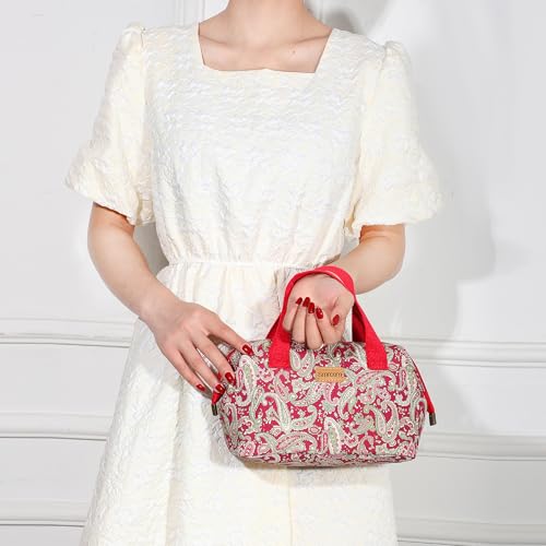 Makeup Bag Cosmetic Bag For Women Girl Travel Makeup Bag Toilet Bag Zipper Organizer Bag Waterproof - color: Corduroy Floral blue