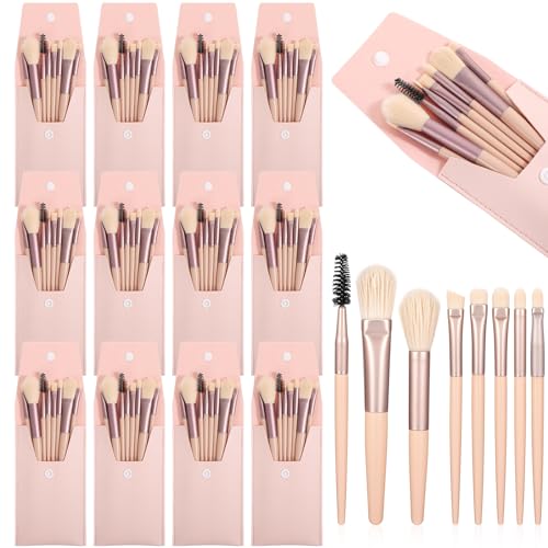 12 Sets Travel Size Makeup Brushes Set Mini Face Make up Brushes Brushes Bag for Makeup Party Favors Wedding Bridal Shower Bridesmaid Gift Favors Bachelorette Party Gift - color: Skin Color, size: 12 Set