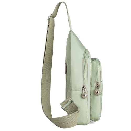 Banelu Small Sling Backpack Crossbody Bags for Women Men, Small Sling Bag Cross Body Bag Fanny Packs Crossbody Purses - Lights Green - color: D Light Green